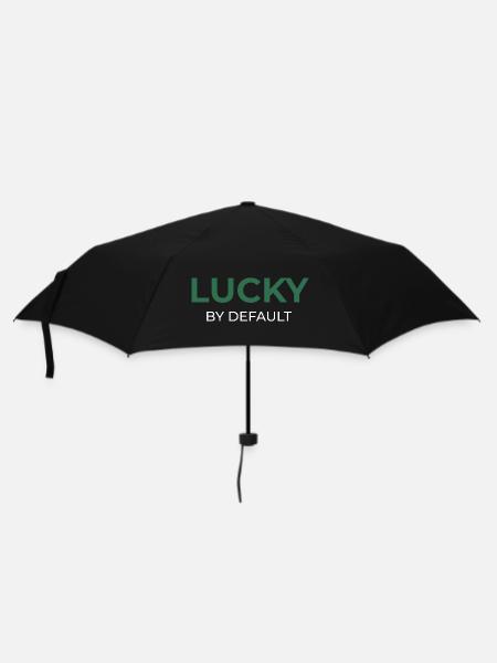 Lucky By Default - Regenschirm (klein) - Schwarz