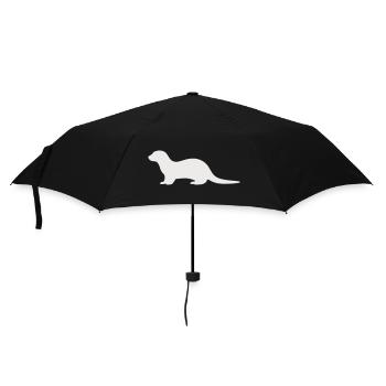otter_tier_1 - Regenschirm (klein) - Schwarz - Vorne
