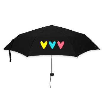 HERZ. VIELEN DANK. GELIEBTE. MEISTER. DANKE HERRIN. - Regenschirm (klein) - Schwarz - Vorne