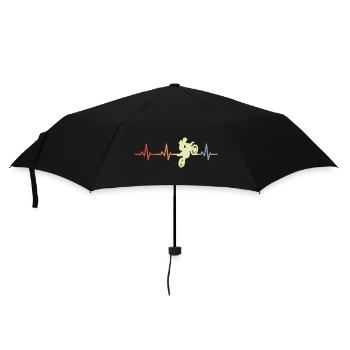 Motocross Fahrer Herzfrequenz Vintage - Regenschirm (klein) - Schwarz - Vorne