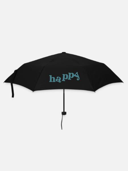 HAPPY - Regenschirm (klein) - Schwarz