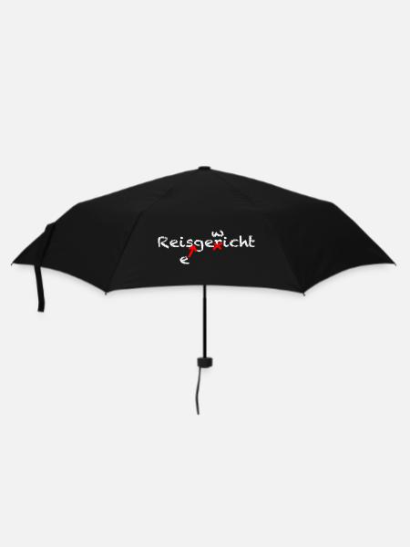 Reisgericht Reisegewicht, Wortspiel Korrektur - Regenschirm (klein) - Schwarz