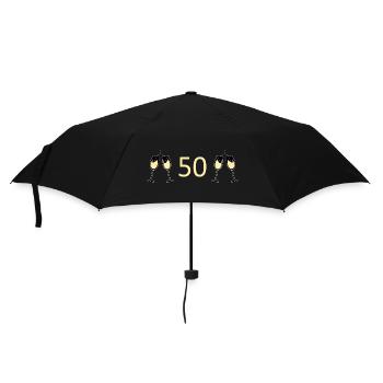 50th Birthday 50th Anniversary 50 Number 50 white - Umbrella (small) - black - Front