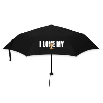 I love my Dog - white Font - Umbrella (small) - black - Front