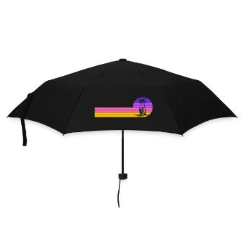 Coucher de soleil sur la plage - Parapluie standard - noir - Devant