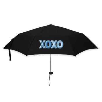 XOXO Patchwork Look with Fabric Look - Umbrella (small) - black - Front