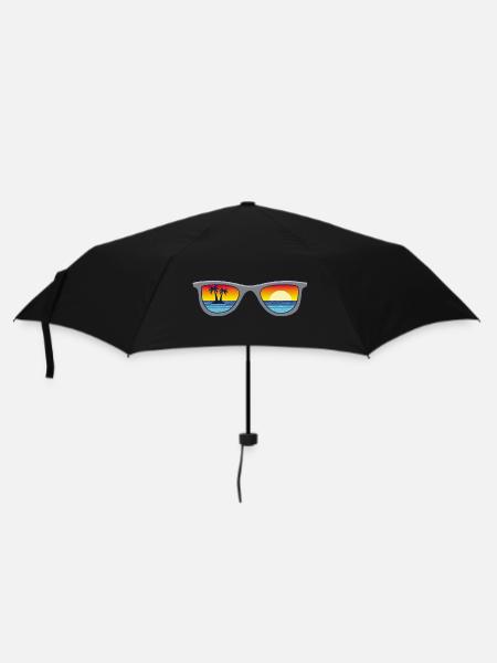 Sonnenbrille und Paradies - Regenschirm (klein) - Schwarz