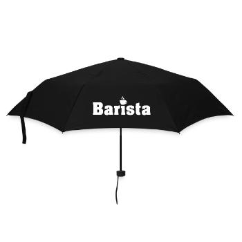 Barista Kaffeeliebe Cafe Logo Grafik Grafik icon - Regenschirm (klein) - Schwarz - Vorne