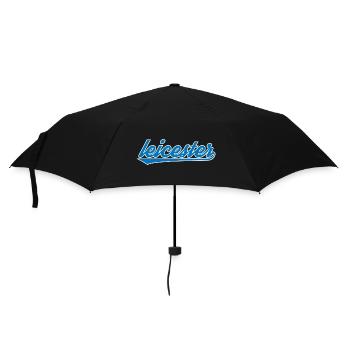 Leicester Blue Script Design - Umbrella (small) - black - Front