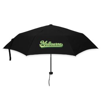 Melbourne Retro Schriftzug - Regenschirm (klein) - Schwarz - Vorne