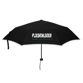 Fliesenleger Design - Regenschirm (klein) - Schwarz - Vorne