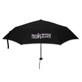 Mehr Hunde, weniger Drama - Regenschirm (klein) - Schwarz - Vorne