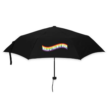 make love not war | Rainbow flag - Regenschirm (klein) - Schwarz - Vorne