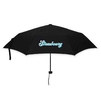 Strasbourg Schriftzug – Retro Frankreich Style - Regenschirm (klein) - Schwarz - Vorne