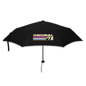 Mehrfarbige Retro-Streifen 72 - Regenschirm (klein) - Schwarz - Vorne