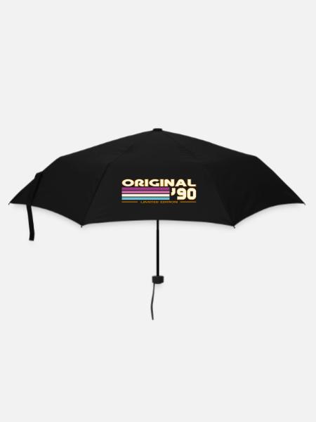 Originale 90er Retro-Streifen - Regenschirm (klein) - Schwarz
