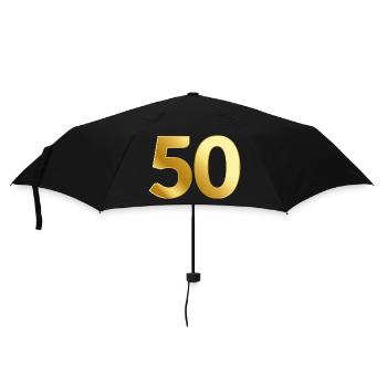 50 Jubiläum Geburtstag Ehrentag Geschenk Jahrestag - Regenschirm (klein) - Schwarz - Vorne