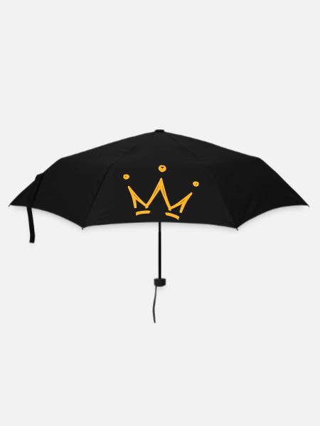 Croquis de la couronne, isolé, jaune - Parapluie standard - noir