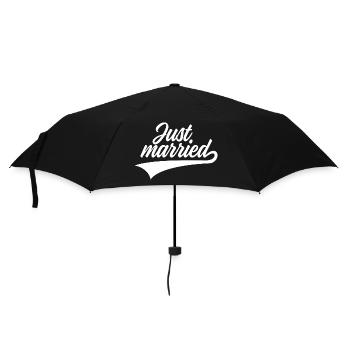 JUST MARRIED WEDDING - Umbrella (small) - black - Front