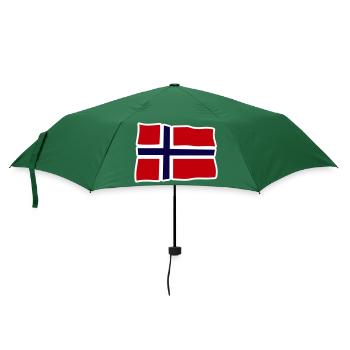 Norvège Drapeau ondulé Croix - Parapluie standard - vert bouteille - Devant