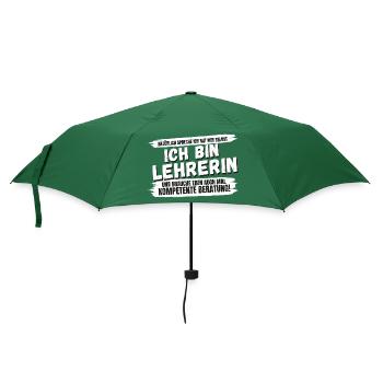 Grundschullehrerin Lehrerin Spruch Geschenk Beruf - Regenschirm (klein) - Flaschengrün - Vorne