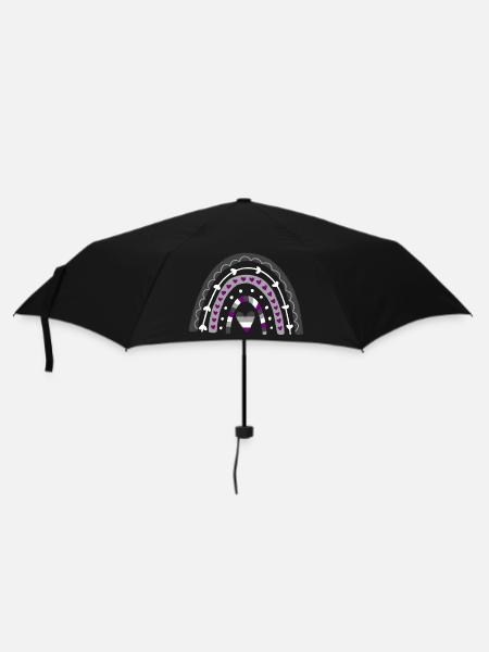 Asexual Pride Boho Regenbogen - Regenschirm (klein) - Schwarz