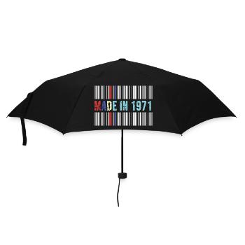 1971 anniversaire 51 ans 51e anniversaire rétro code-barres - Parapluie standard - noir - Devant