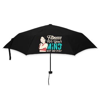 fitness for your mind body and spirit - Umbrella (small) - black - Front