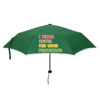 Kaffee Trinken Statement Kaffeetrinker Humorvoll - Regenschirm (klein) - Flaschengrün - Vorne