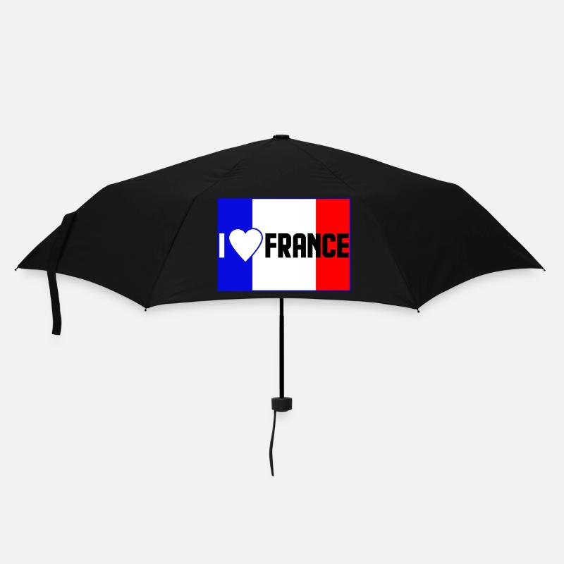 Ich liebe Frankreich - Regenschirm (klein) - Schwarz