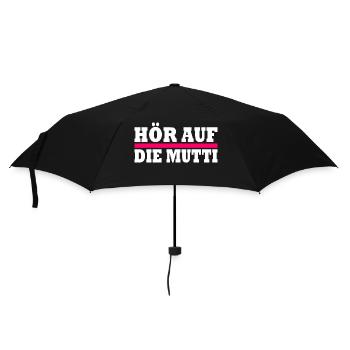Hör auf die mutti - Regenschirm (klein) - Schwarz - Vorne
