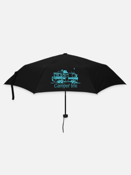 Camper life - Regenschirm (klein) - Schwarz