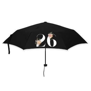 26e anniversaire fleuris (Cadeau de 26 ans) - Parapluie standard - noir - Devant