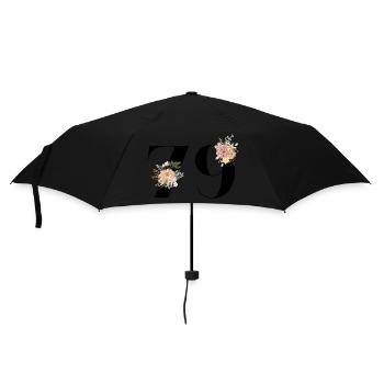 79e anniversaire fleuris (Cadeau de 79 ans) - Parapluie standard - noir - Devant