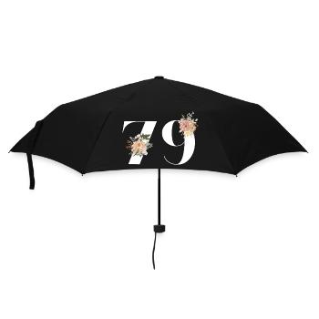 79e anniversaire fleuris (Cadeau de 79 ans) - Parapluie standard - noir - Devant