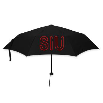 Jugendwort - Siu - dünne Neonschrift in rot - Regenschirm (klein) - Schwarz - Vorne