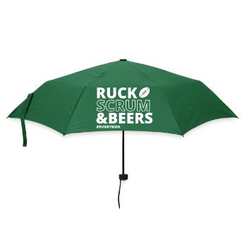 Rugby, Rugby-Sport, Rugby-Humor - Regenschirm (klein) - Flaschengrün - Vorne