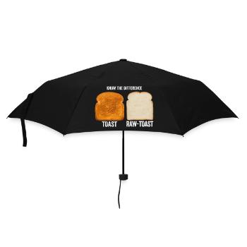 Know The Difference Toast Toast Breakfast lover - Umbrella (small) - black - Front