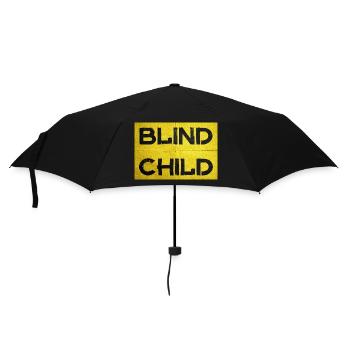 Blindes Kind - Regenschirm (klein) - Schwarz - Vorne
