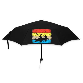 Retro Kayak - Kayaking - Kanusport & Rudersport - Regenschirm (klein) - Schwarz - Vorne
