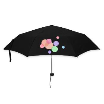 bunte Punkte - Regenschirm (klein) - Schwarz - Vorne