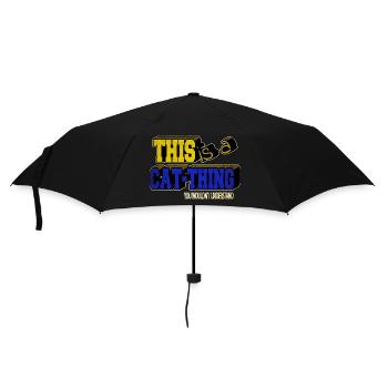 Saint-Valentin Black Kitten Funny Cat Face Tshirts - Parapluie standard - noir - Devant