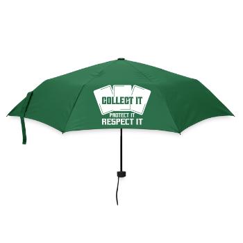 Collectionnez-le Protégez-le Respectez-le Cartes à collectionner Fun - Parapluie standard - vert bouteille - Devant