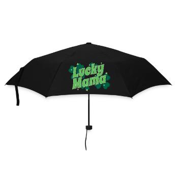 St. Patrick's Day Geschenk Shamrock Irische Frauen - Regenschirm (klein) - Schwarz - Vorne