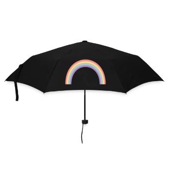 Rainbow Stripes Mrs and Mrs - Umbrella (small) - black - Front