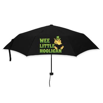 Wee Little Hooligan T-Rex Dinosaurier St Patrick Tag - Regenschirm (klein) - Schwarz - Vorne