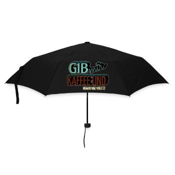 lustig kaffeesatz spaß kaffeekanne geschenkidee - Regenschirm (klein) - Schwarz - Vorne