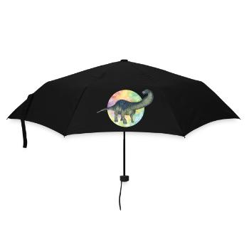 Farbige Dinosaurier - Regenschirm (klein) - Schwarz - Vorne