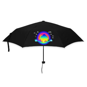 Sunset beach - Umbrella (small) - black - Front