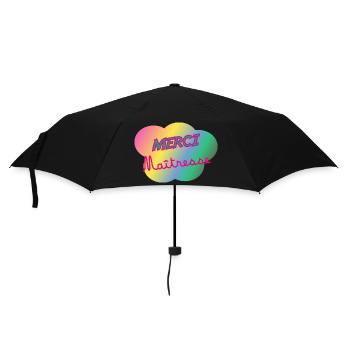 MERCI. THANKS. THANK YOU. ANNIVERSAIRE. MAÎTRESSE - Parapluie standard - noir - Devant